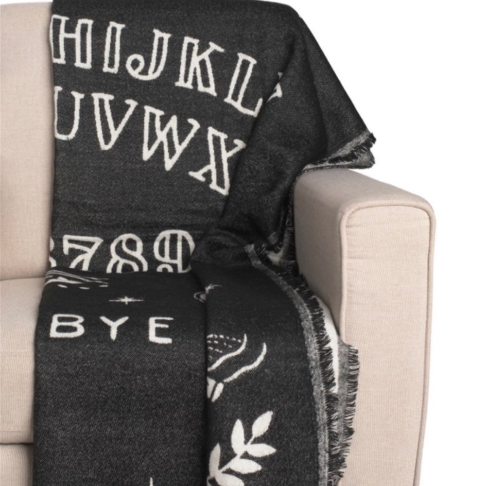 Spooky Night 55×71 Ouija Board Symbols Jacquard Throw